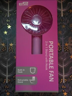 Portable Fan 2-in-1 Stand with Hook - Pink